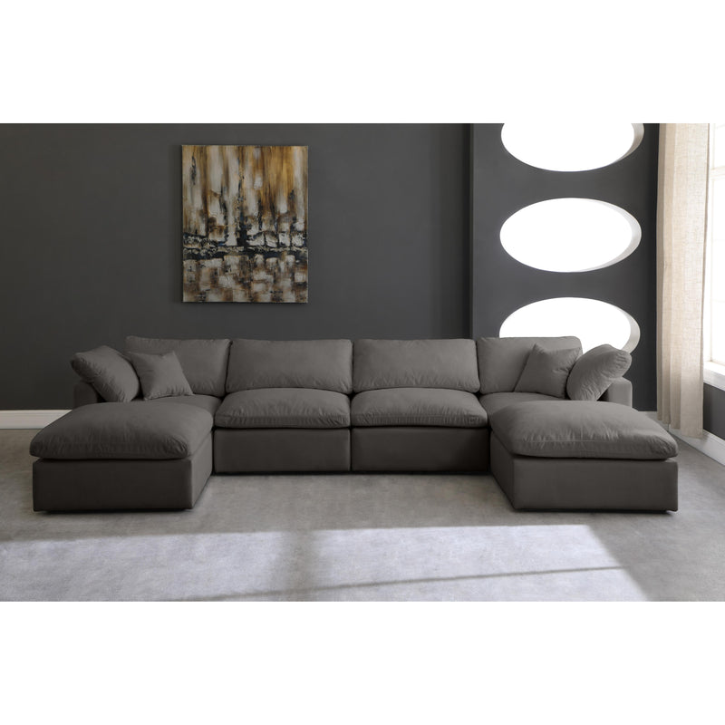 Meridian Plush Grey Velvet Standard Comfort Modular Sectional IMAGE 4