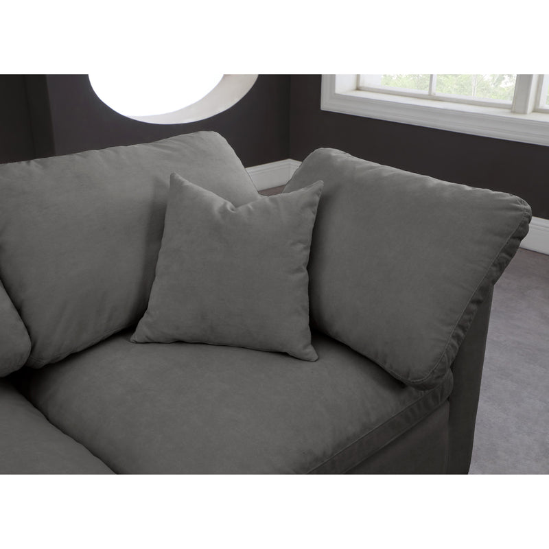 Meridian Plush Grey Velvet Standard Comfort Modular Sectional IMAGE 6