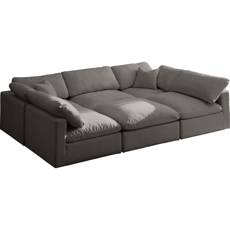 Meridian Plush Grey Velvet Standard Comfort Modular Sectional IMAGE 1