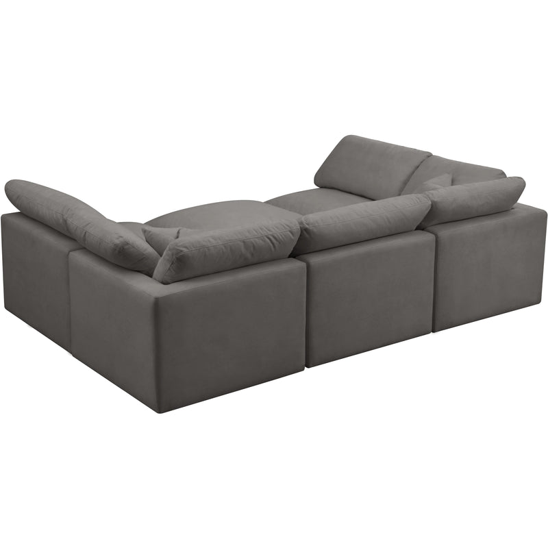 Meridian Plush Grey Velvet Standard Comfort Modular Sectional IMAGE 2