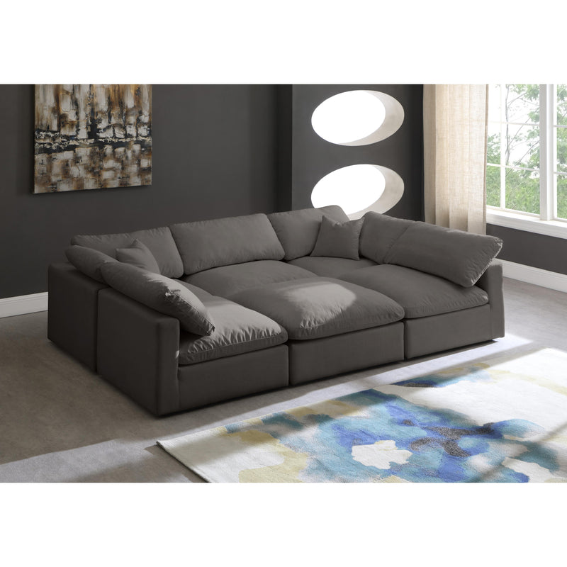 Meridian Plush Grey Velvet Standard Comfort Modular Sectional IMAGE 3