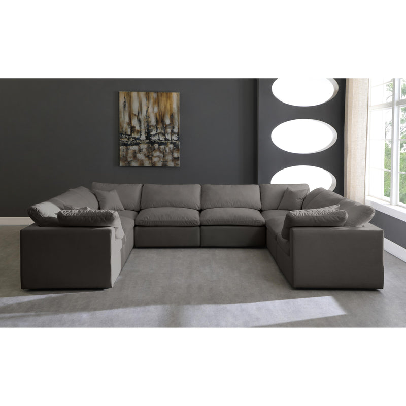 Meridian Plush Grey Velvet Standard Comfort Modular Sectional IMAGE 4