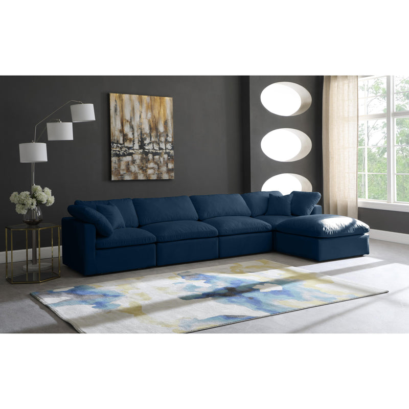 Meridian Plush Navy Velvet Standard Comfort Modular Sectional IMAGE 3