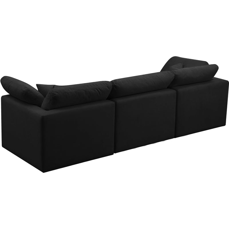 Meridian Plush Black Velvet Standard Comfort Modular Sofa IMAGE 2