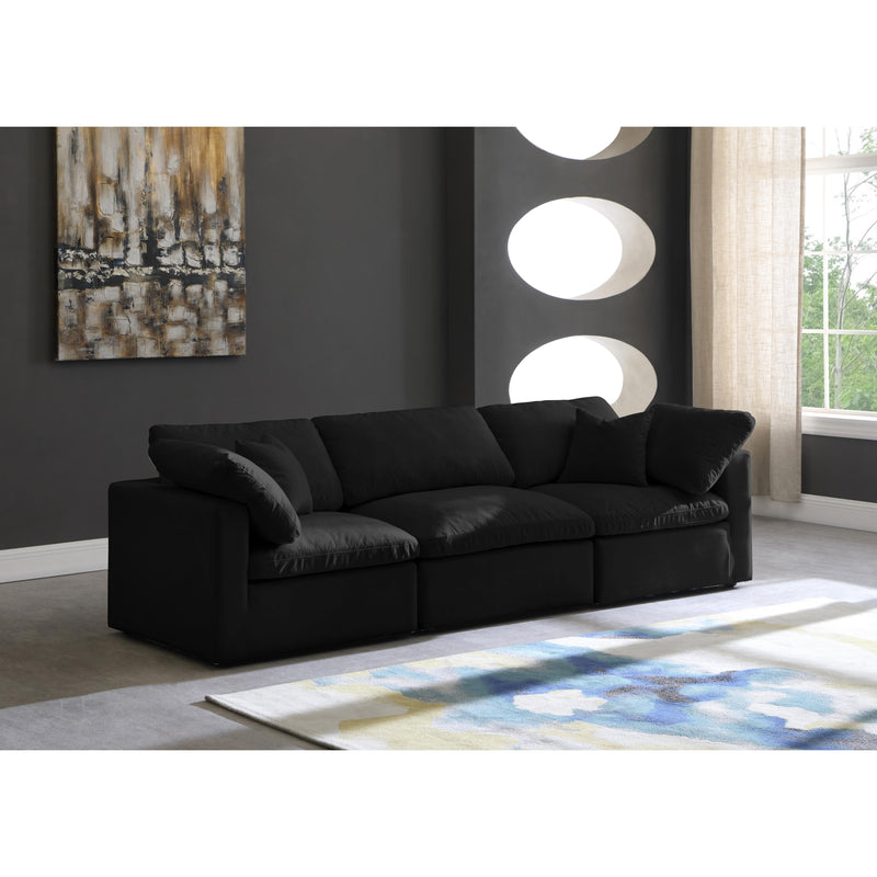 Meridian Plush Black Velvet Standard Comfort Modular Sofa IMAGE 4