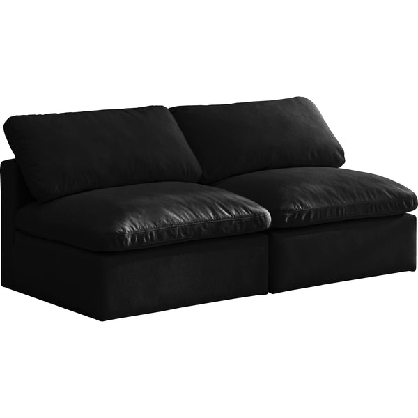 Meridian Plush Black Velvet Standard Comfort Modular Sofa IMAGE 1