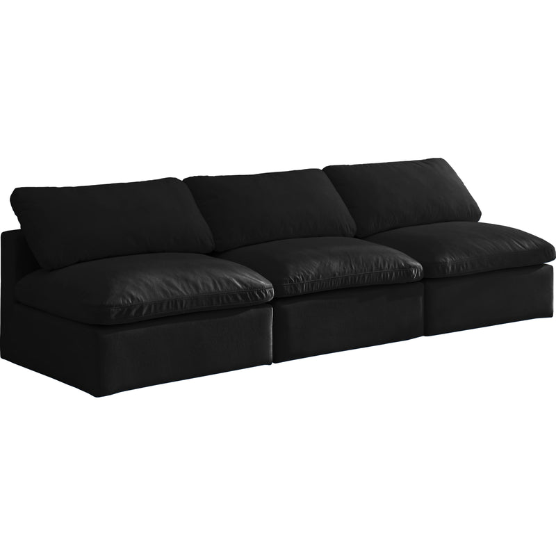 Meridian Plush Black Velvet Standard Comfort Modular Sofa IMAGE 1