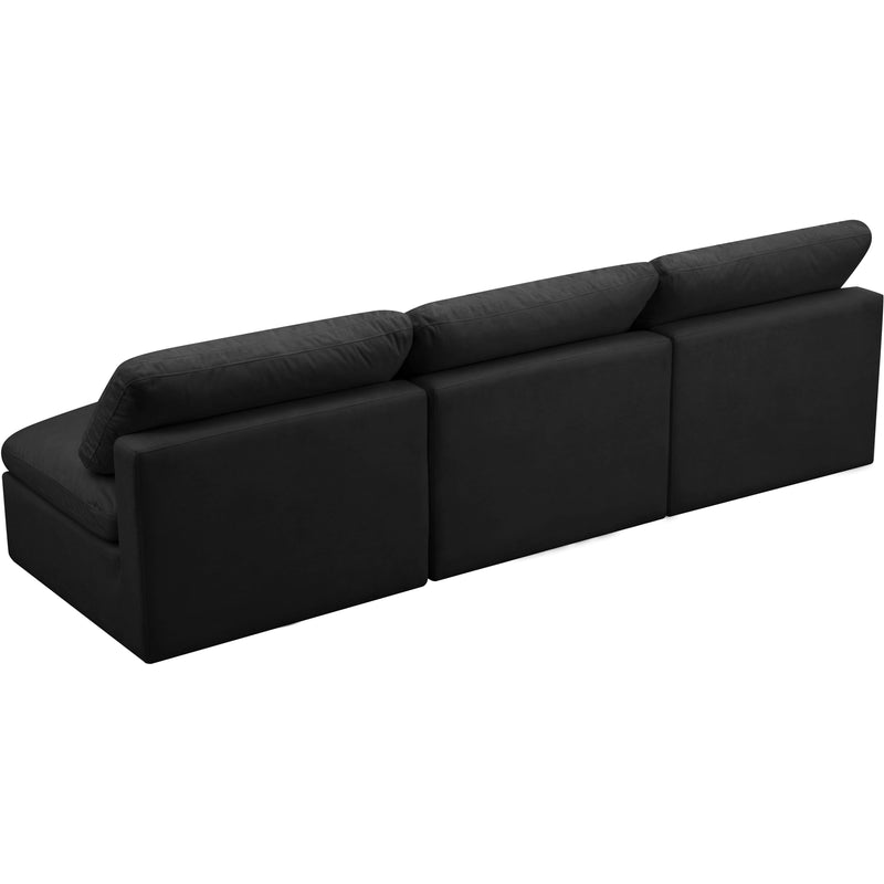 Meridian Plush Black Velvet Standard Comfort Modular Sofa IMAGE 2