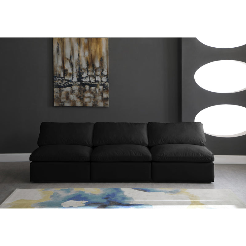 Meridian Plush Black Velvet Standard Comfort Modular Sofa IMAGE 3