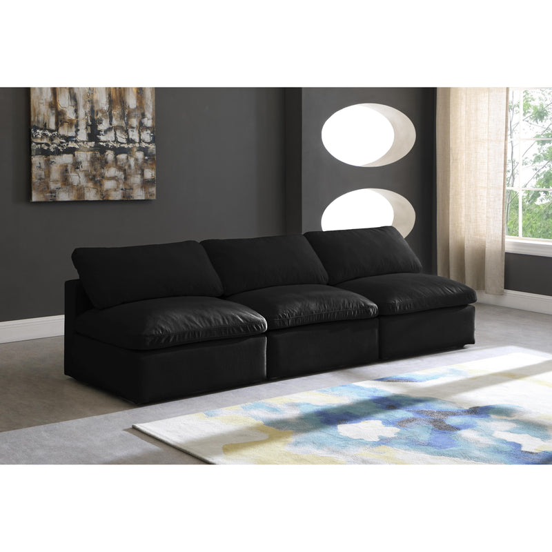 Meridian Plush Black Velvet Standard Comfort Modular Sofa IMAGE 4