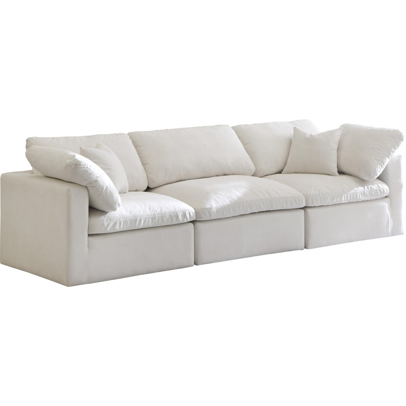 Meridian Plush Cream Velvet Standard Comfort Modular Sofa IMAGE 1