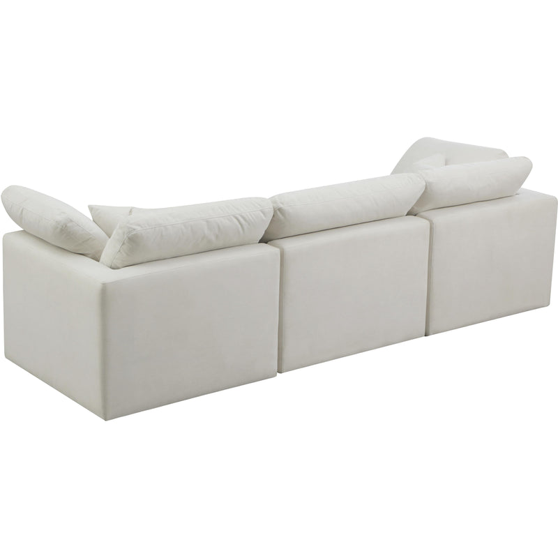 Meridian Plush Cream Velvet Standard Comfort Modular Sofa IMAGE 2