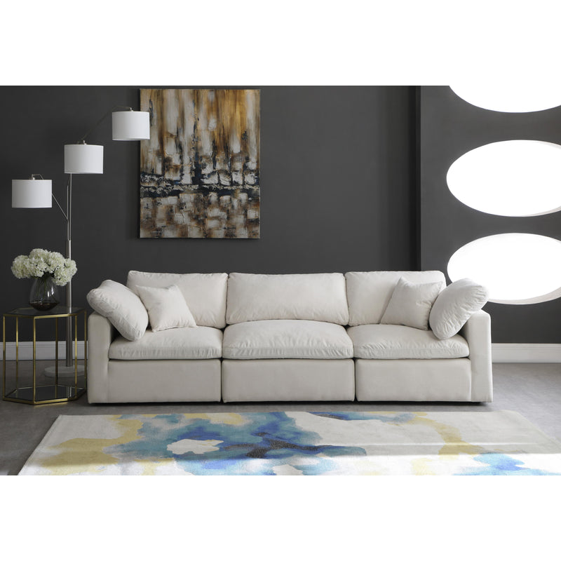 Meridian Plush Cream Velvet Standard Comfort Modular Sofa IMAGE 4