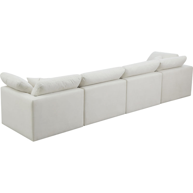 Meridian Plush Cream Velvet Standard Comfort Modular Sofa IMAGE 2