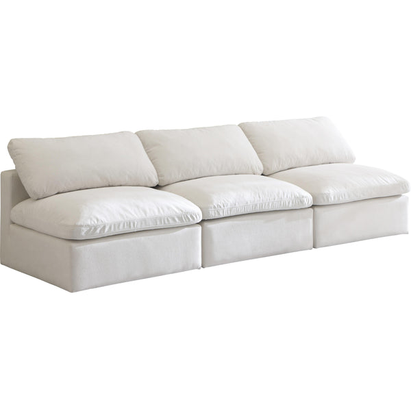 Meridian Plush Cream Velvet Standard Comfort Modular Sofa IMAGE 1