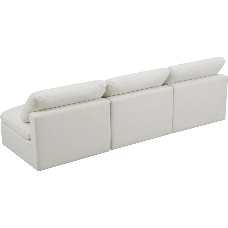 Meridian Plush Cream Velvet Standard Comfort Modular Sofa IMAGE 2