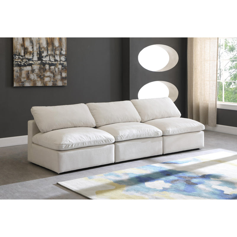 Meridian Plush Cream Velvet Standard Comfort Modular Sofa IMAGE 3