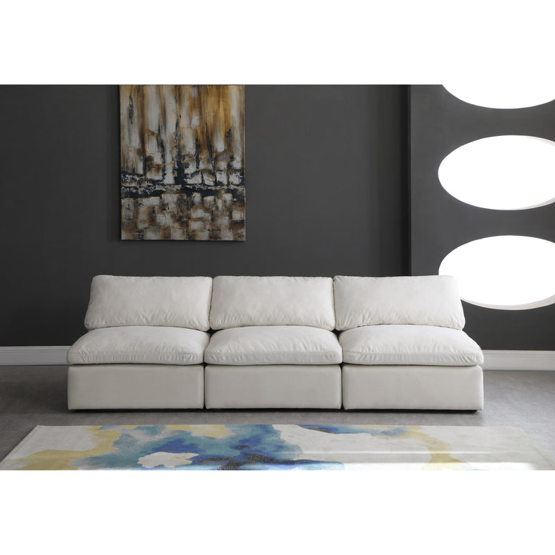 Meridian Plush Cream Velvet Standard Comfort Modular Sofa IMAGE 4