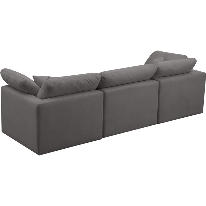 Meridian Plush Grey Velvet Standard Comfort Modular Sofa IMAGE 2