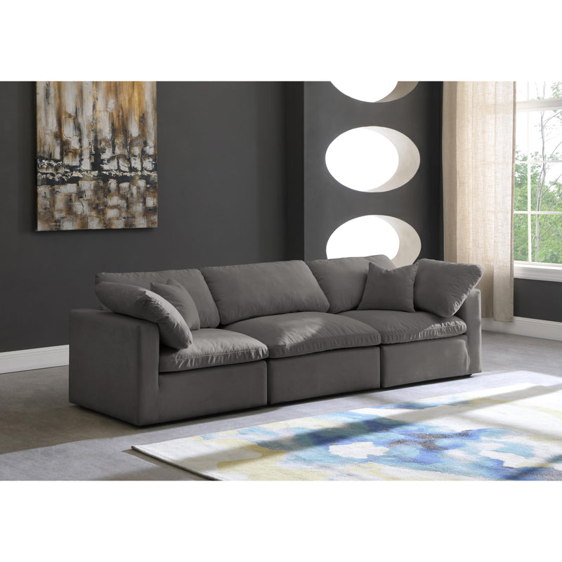 Meridian Plush Grey Velvet Standard Comfort Modular Sofa IMAGE 3