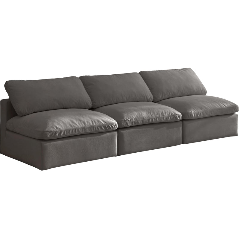 Meridian Plush Grey Velvet Standard Comfort Modular Sofa IMAGE 1