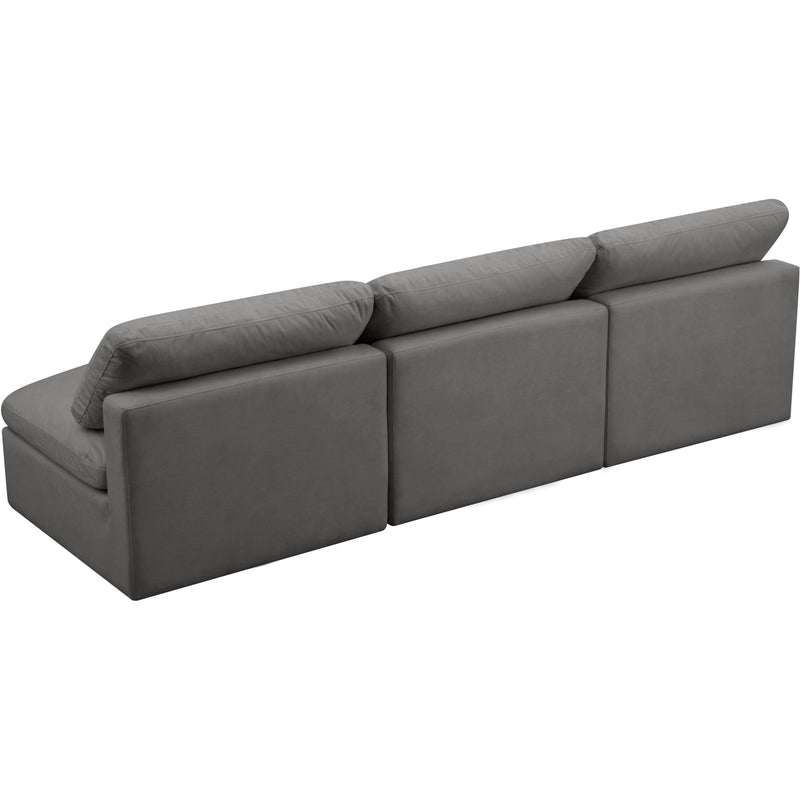 Meridian Plush Grey Velvet Standard Comfort Modular Sofa IMAGE 2