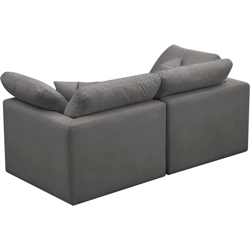 Meridian Plush Grey Velvet Standard Comfort Modular Sofa IMAGE 2