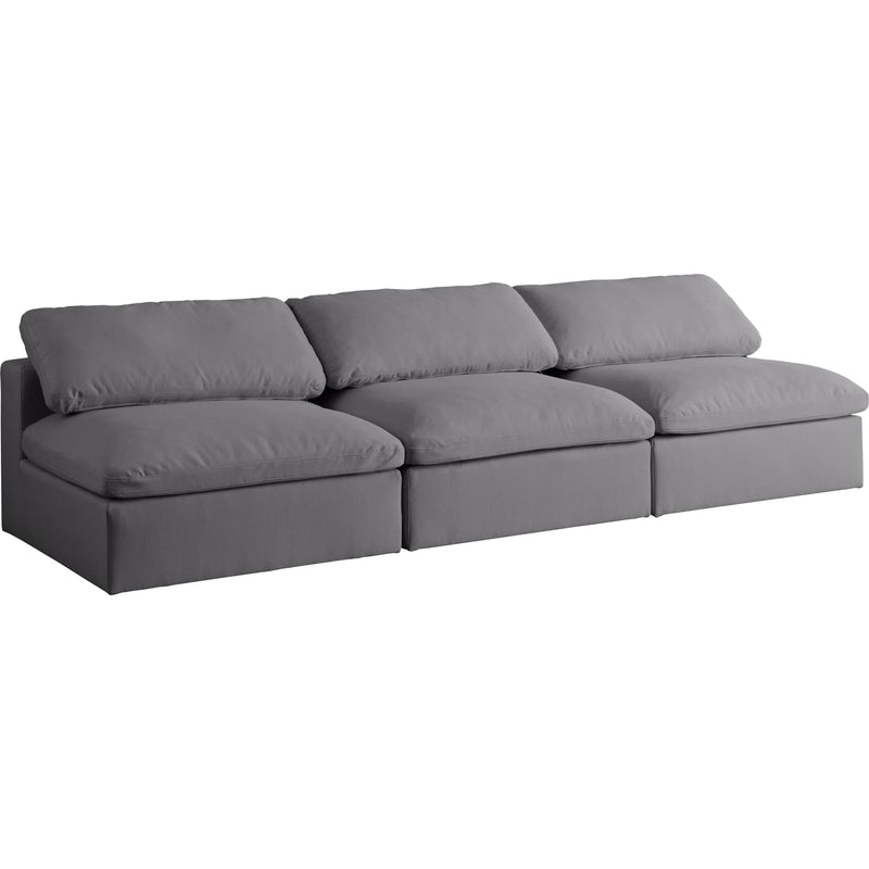 Meridian Serene Grey Linen Textured Fabric Deluxe Comfort Modular Armless Sofa IMAGE 1