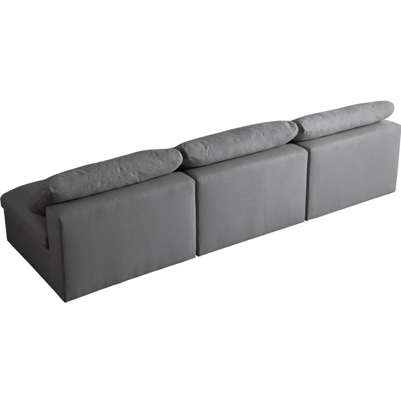 Meridian Serene Grey Linen Textured Fabric Deluxe Comfort Modular Armless Sofa IMAGE 2