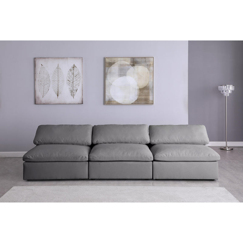 Meridian Serene Grey Linen Textured Fabric Deluxe Comfort Modular Armless Sofa IMAGE 3