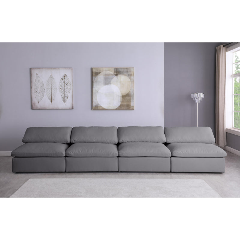 Meridian Serene Grey Linen Textured Fabric Deluxe Comfort Modular Armless Sofa IMAGE 3