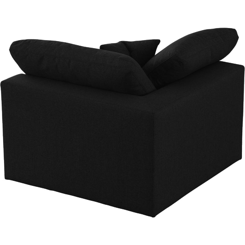 Meridian Serene Black Linen Textured Fabric Deluxe Comfort Modular Corner Chair IMAGE 2