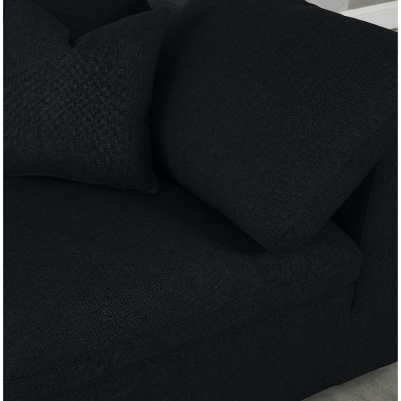 Meridian Serene Black Linen Textured Fabric Deluxe Comfort Modular Corner Chair IMAGE 3