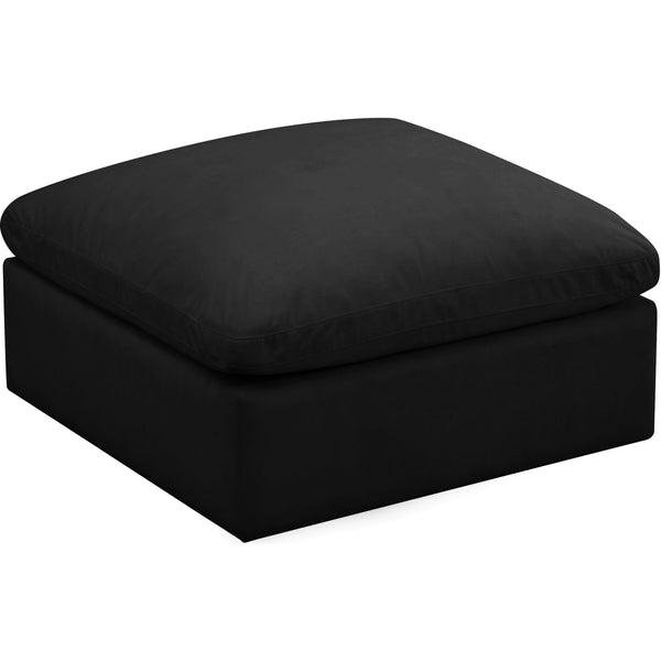 Meridian Plush Black Velvet Standard Comfort Modular Ottoman IMAGE 1