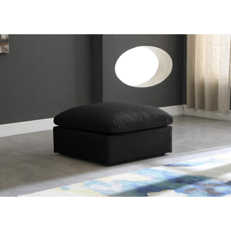 Meridian Plush Black Velvet Standard Comfort Modular Ottoman IMAGE 2