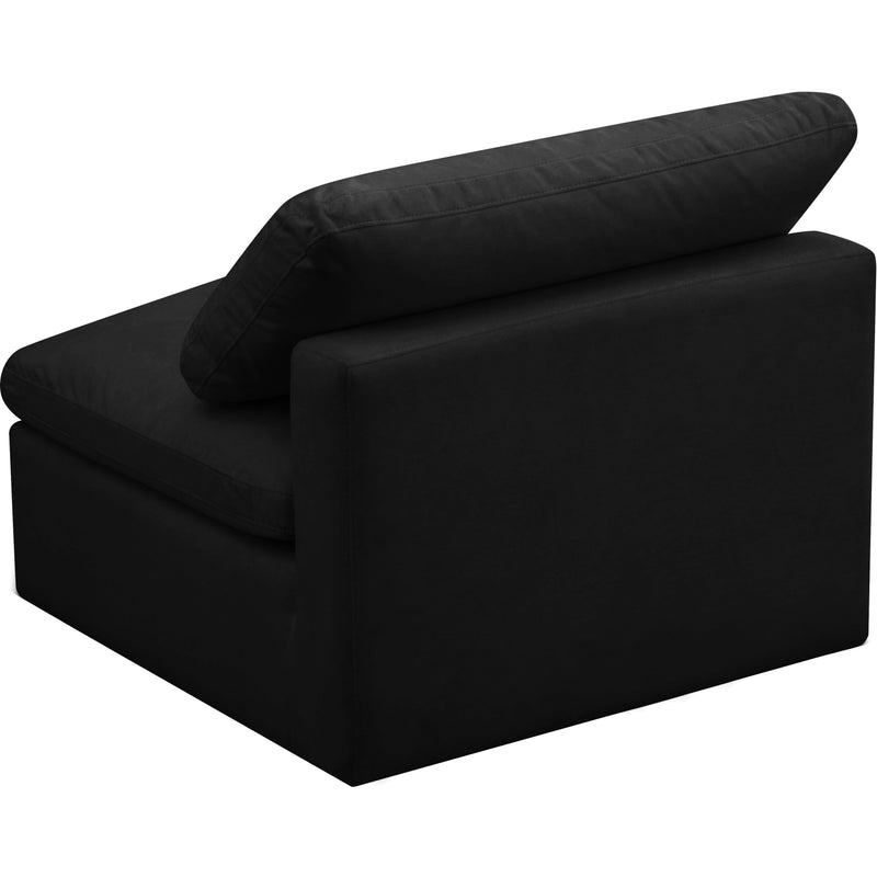 Meridian Plush Black Velvet Standard Comfort Modular Armless Chair IMAGE 2