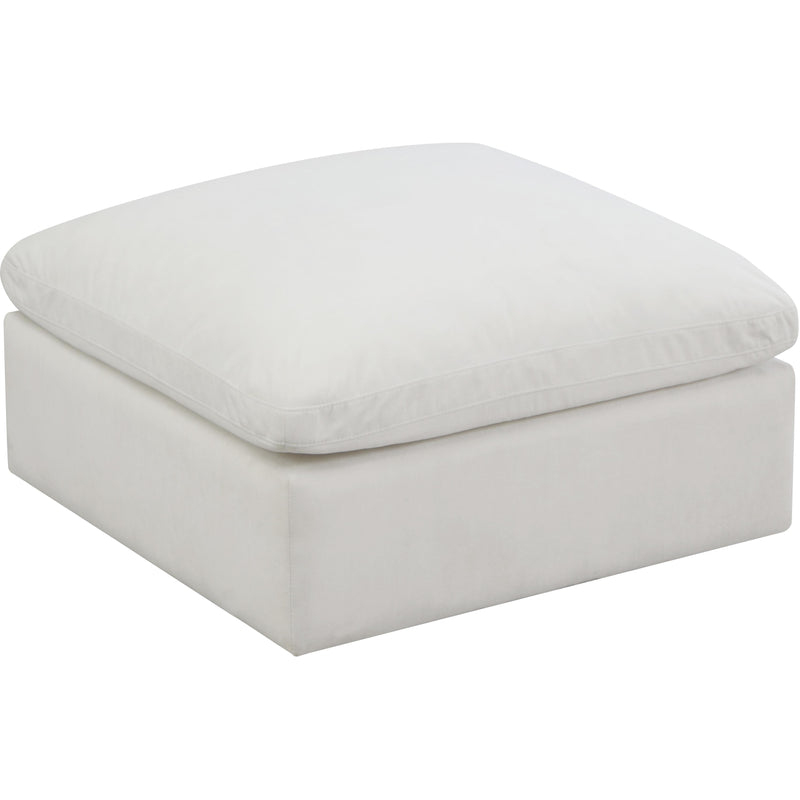 Meridian Plush Cream Velvet Standard Comfort Modular Ottoman IMAGE 1