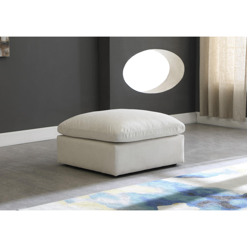 Meridian Plush Cream Velvet Standard Comfort Modular Ottoman IMAGE 2