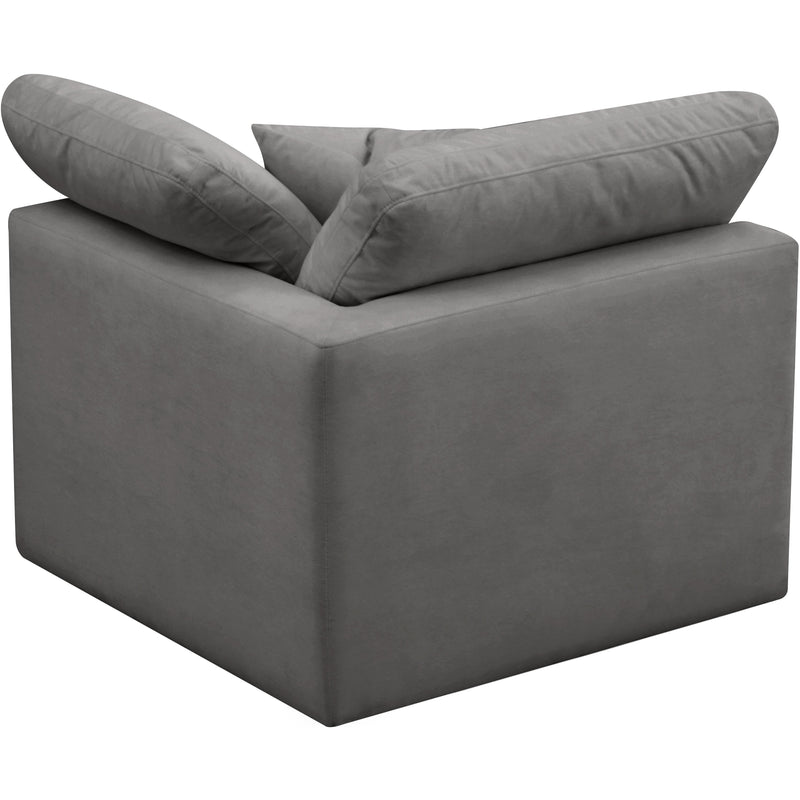 Meridian Plush Grey Velvet Standard Comfort Modular Corner Chair IMAGE 2