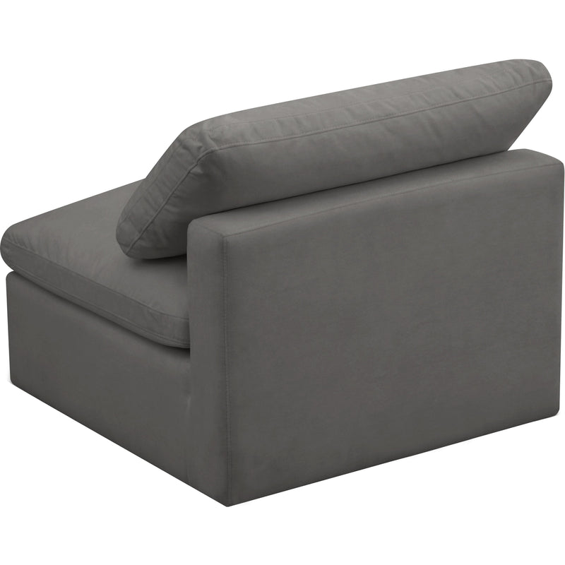 Meridian Plush Grey Velvet Standard Comfort Modular Armless Chair IMAGE 2