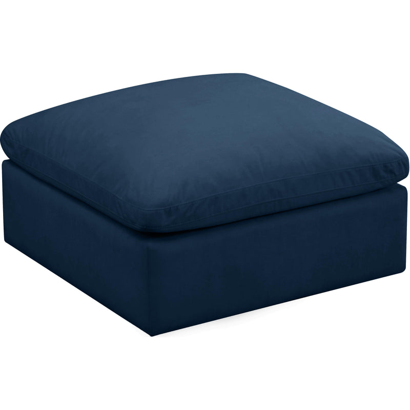 Meridian Plush Navy Velvet Standard Comfort Modular Ottoman IMAGE 1