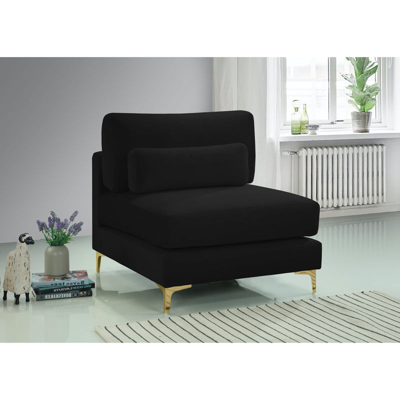 Meridian Julia Black Velvet Modular Armless Chair IMAGE 11