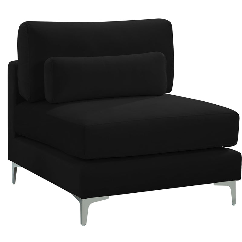 Meridian Julia Black Velvet Modular Armless Chair IMAGE 2