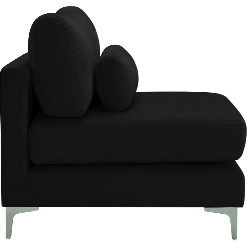 Meridian Julia Black Velvet Modular Armless Chair IMAGE 6