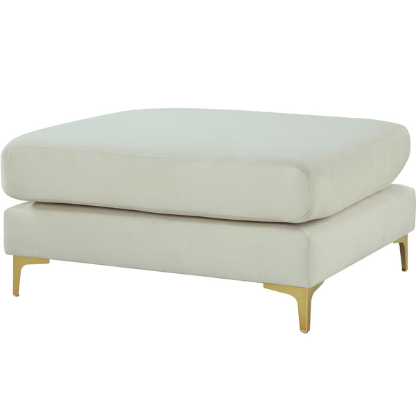 Meridian Julia Cream Velvet Modular Ottoman IMAGE 1