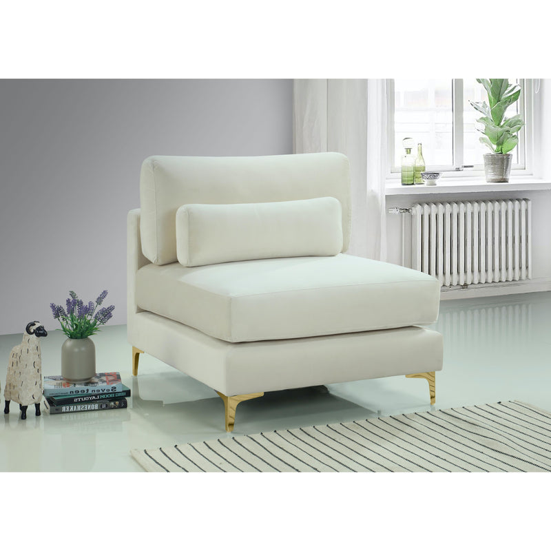 Meridian Julia Cream Velvet Modular Armless Chair IMAGE 11