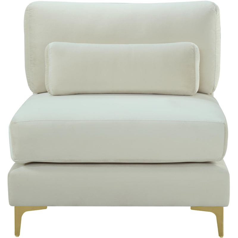 Meridian Julia Cream Velvet Modular Armless Chair IMAGE 3