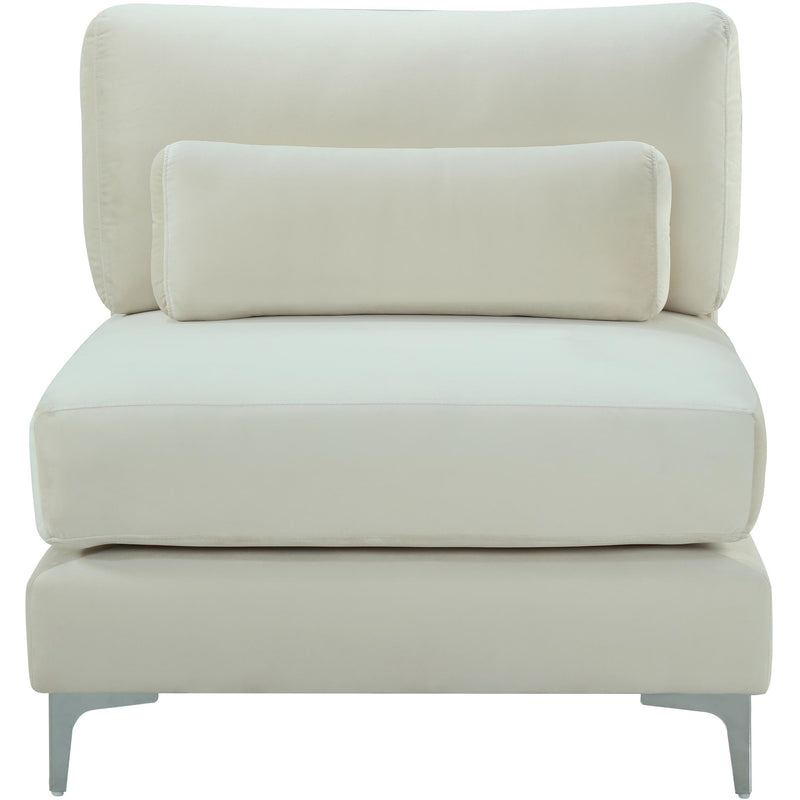 Meridian Julia Cream Velvet Modular Armless Chair IMAGE 4