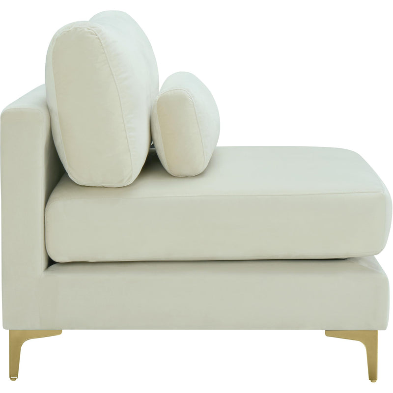 Meridian Julia Cream Velvet Modular Armless Chair IMAGE 5