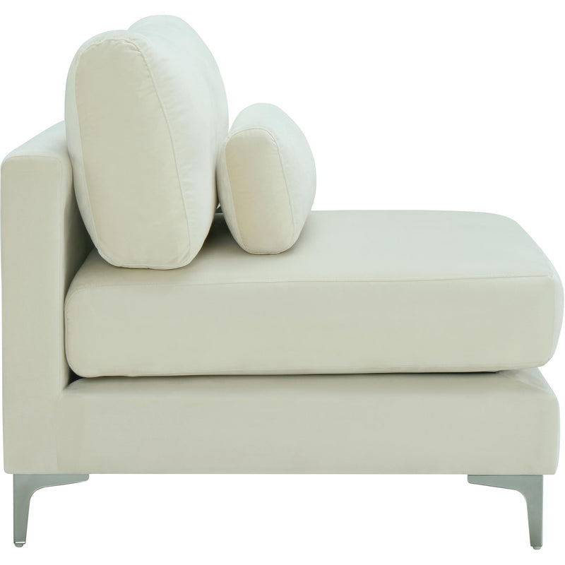 Meridian Julia Cream Velvet Modular Armless Chair IMAGE 6